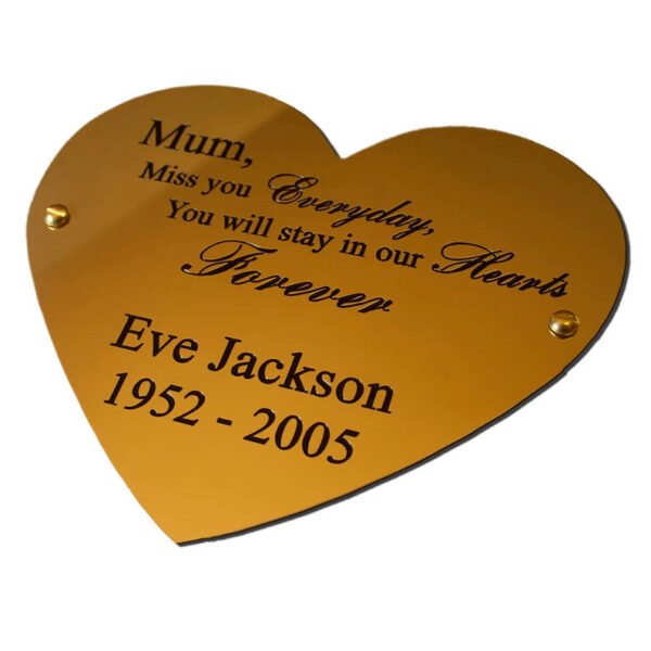 2" heart shape solid brass engraved nameplate - Cornish Custom Creations