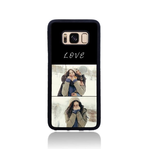 2 Photo Collage - Galaxy Black Rubber Phone Case - Cornish Custom Creations