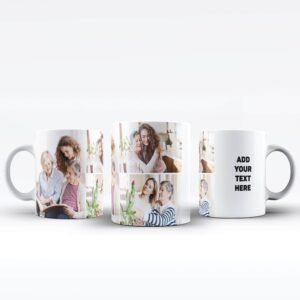 3 Photo Collage Text Mug - 2 Design Variants | Personalised White Mug - Cornish Custom Creations