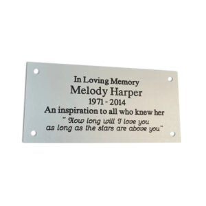 4" x 2" rectangular satin silver aluminium engraved nameplate - Cornish Custom Creations