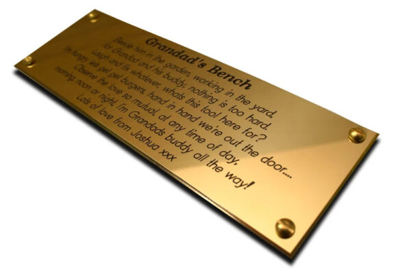 4" x 2" solid brass engraved nameplate - Cornish Custom Creations