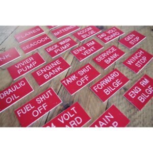 40 Engraved Labels Red 3 x 1.5 - Engrave Express