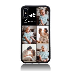 5 Photo Collage - iPhone Black Rubber Phone Case - Cornish Custom Creations