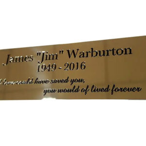 6" x 2" curve end design solid brass engraved nameplate - Cornish Custom Creations