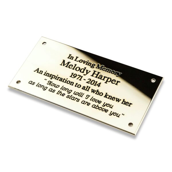 6" x 3" solid brass engraved nameplate