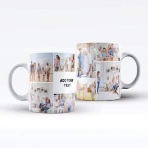 8 Photo Collage and Text Mug | Personalised White Mug - Cornish Custom Creations