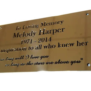 A4 (297x210mm) curve end design solid brass engraved nameplate - Cornish Custom Creations