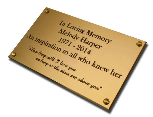 A5 (210x148mm) solid brass engraved nameplate - Cornish Custom Creations