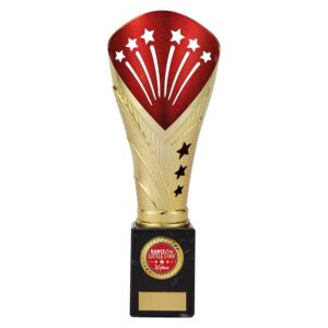 All Stars Large Rapid Trophy Gold & Red - Cornish Custom Creations