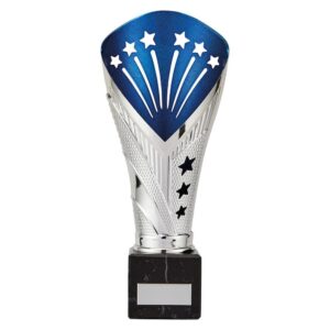 All Stars Large Rapid Trophy Silver & Blue - Cornish Custom Creations