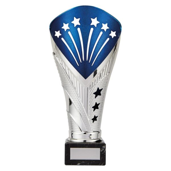 All Stars Large Rapid Trophy Silver & Blue - Cornish Custom Creations