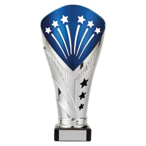 All Stars Large Rapid Trophy Silver & Blue - Cornish Custom Creations