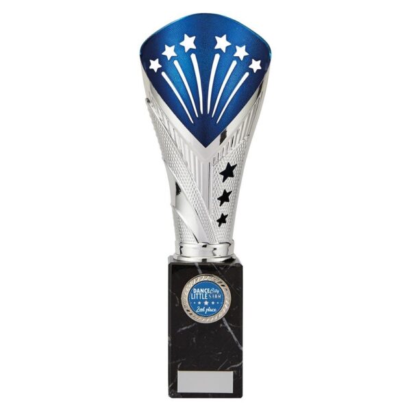 All Stars Large Rapid Trophy Silver & Blue - Cornish Custom Creations
