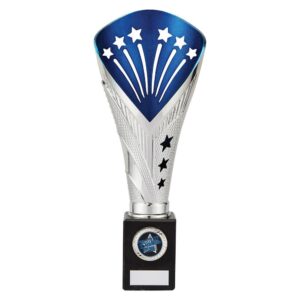 All Stars Super Rapid Trophy Silver & Blue - Cornish Custom Creations