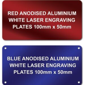 ANODISED ALUMINIUM PLATE 100MM X 50MM - LASER ENGRAVED - Engrave Express