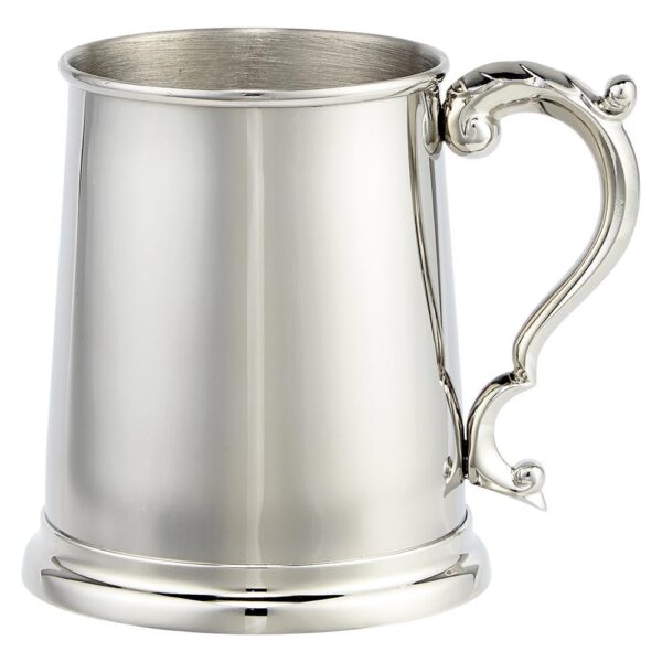 Augustine Polished Steel 1pt Tankard - Cornish Custom Creations