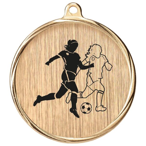 Aurum Football Female Medal Gold - Cornish Custom Creations