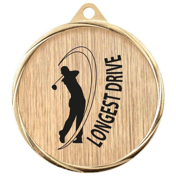 Aurum Longest Drive Medal Gold - Cornish Custom Creations