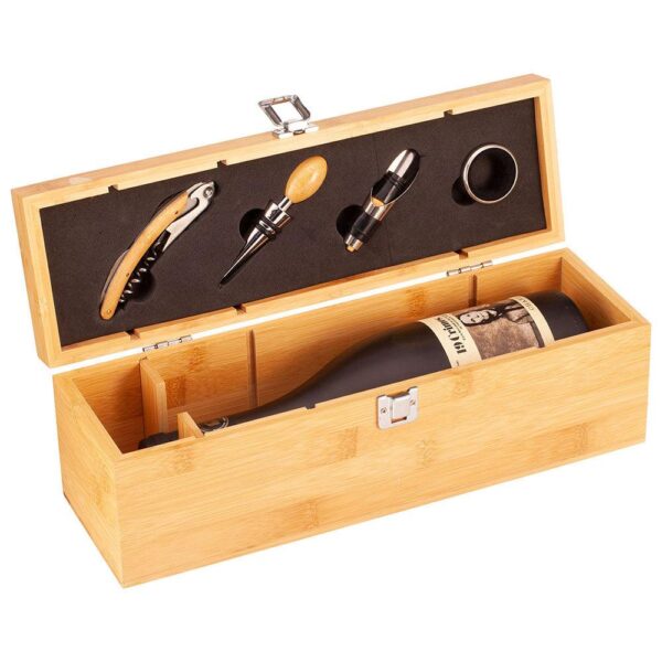 Bamboo Gaia Wine Box with Tools - Cornish Custom Creations