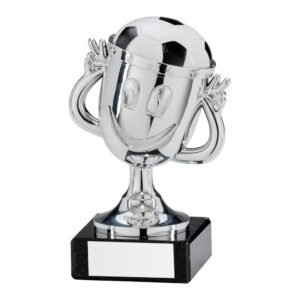 Big Fun Football Plastic Silver Trophy Silver - Cornish Custom Creations