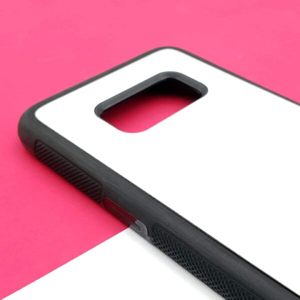 Black & White Pattern with Initial - Galaxy Black Rubber Phone Case - Cornish Custom Creations