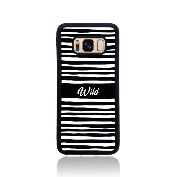 Black & White Pattern with Initial - Galaxy Black Rubber Phone Case - Cornish Custom Creations