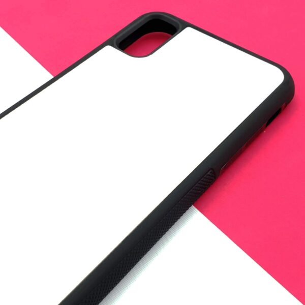 Black & White Pattern with Initial - iPhone Black Rubber Phone Case - Cornish Custom Creations