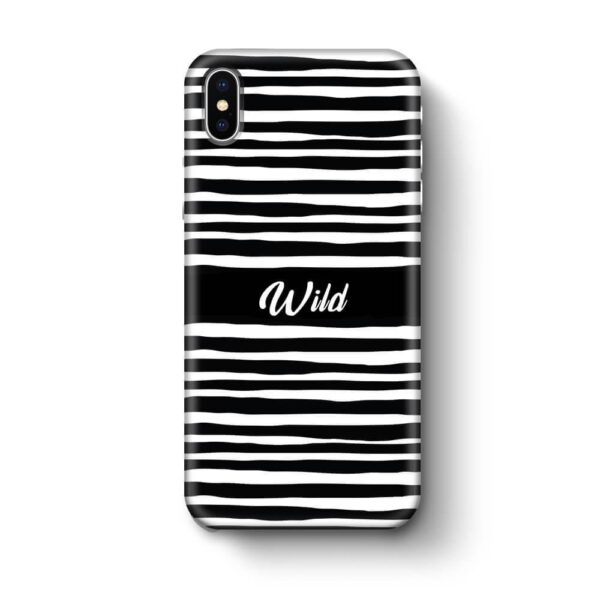 Black & White Patterns with Initial - iPhone 3D Custom Phone Case - Cornish Custom Creations