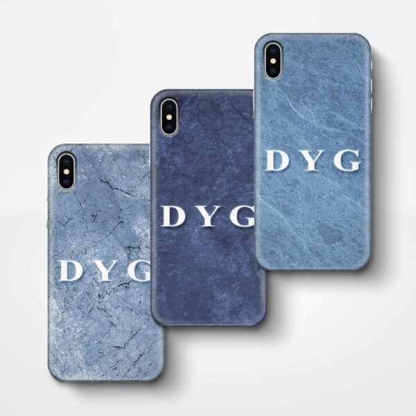 Blue Marble With Initials - iPhone 3D Custom Phone Case - Cornish Custom Creations