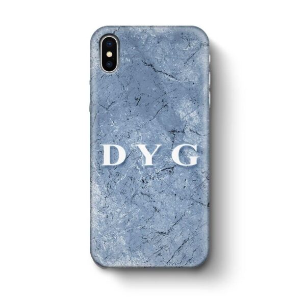 Blue Marble With Initials - iPhone 3D Custom Phone Case - Cornish Custom Creations