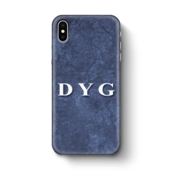 Blue Marble With Initials - iPhone 3D Custom Phone Case - Cornish Custom Creations