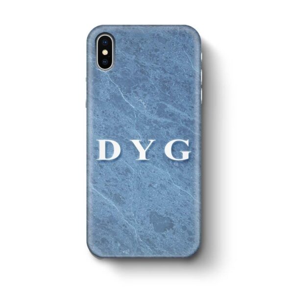 Blue Marble With Initials - iPhone 3D Custom Phone Case - Cornish Custom Creations