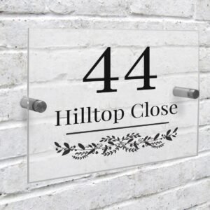 Botanical Acrylic house Number Sign - Engrave Express