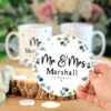 bride and groom mugs, mr and mrs wedding gifts, personalised wedding mugs, engagement gifts for couples, wedding gift for friends, mug set - Image 5