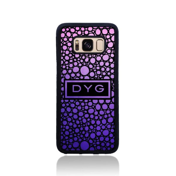 Bubble Hollow Design & Initials - Galaxy Black Rubber Phone Case - Cornish Custom Creations