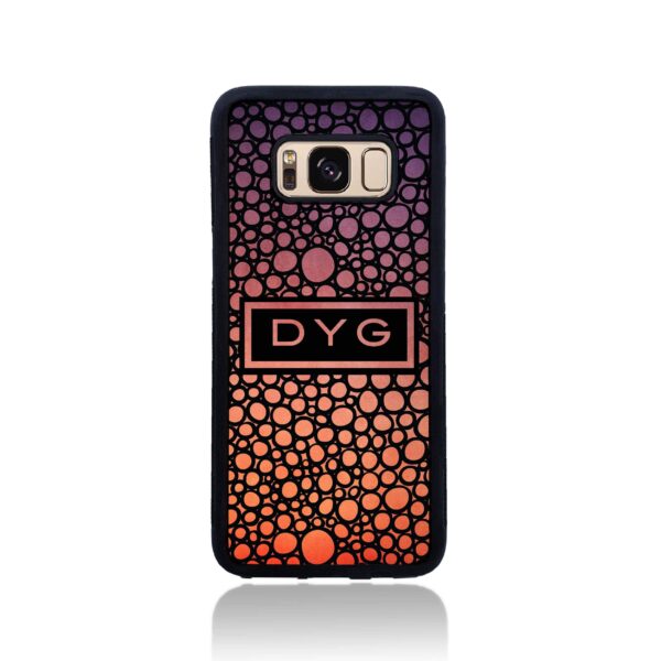 Bubble Hollow Design & Initials - Galaxy Black Rubber Phone Case - Cornish Custom Creations