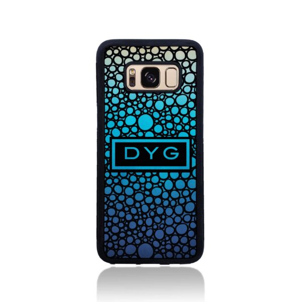 Bubble Hollow Design & Initials - Galaxy Black Rubber Phone Case - Cornish Custom Creations