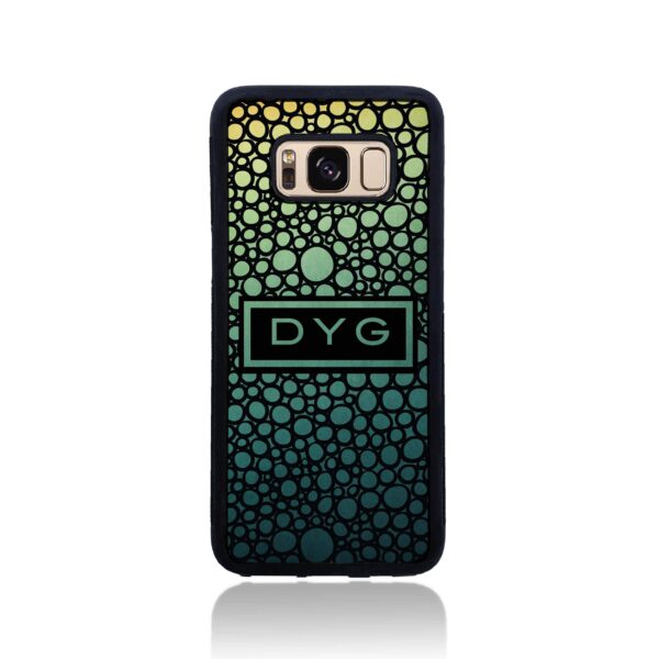 Bubble Hollow Design & Initials - Galaxy Black Rubber Phone Case - Cornish Custom Creations
