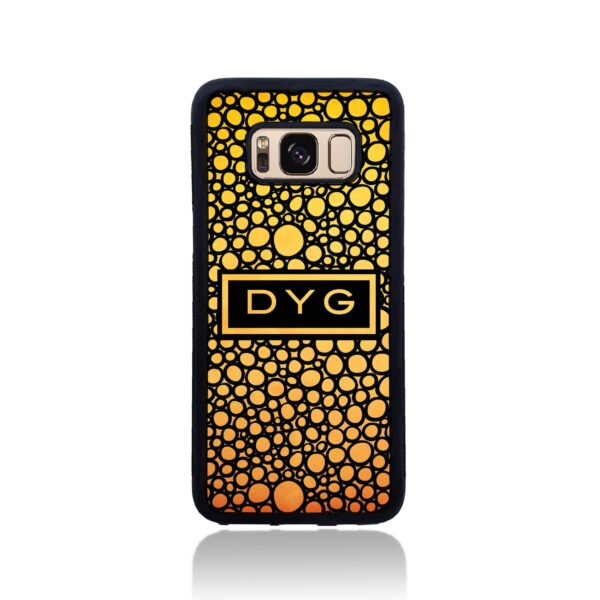 Bubble Hollow Design & Initials - Galaxy Black Rubber Phone Case - Cornish Custom Creations