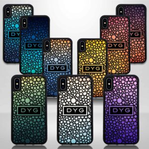 Bubble Hollow Design & Initials - iPhone Black Rubber Phone Case - Cornish Custom Creations