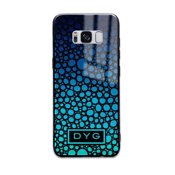 Bubble Hollow Ombre with Initials - Galaxy Glass Phone Case - Cornish Custom Creations