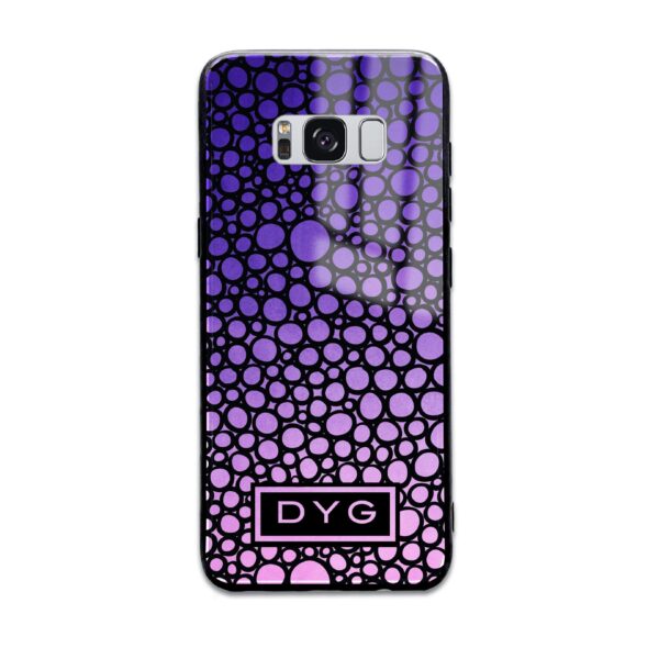 Bubble Hollow Ombre with Initials - Galaxy Glass Phone Case - Cornish Custom Creations