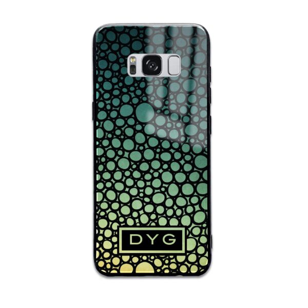 Bubble Hollow Ombre with Initials - Galaxy Glass Phone Case - Cornish Custom Creations