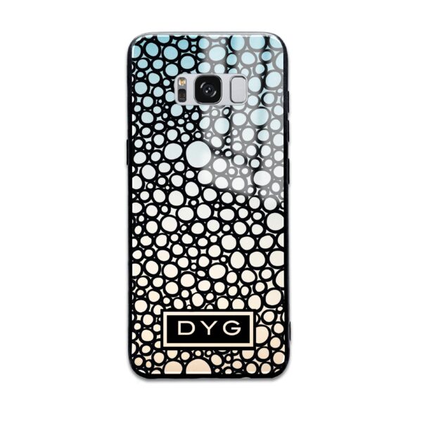 Bubble Hollow Ombre with Initials - Galaxy Glass Phone Case - Cornish Custom Creations