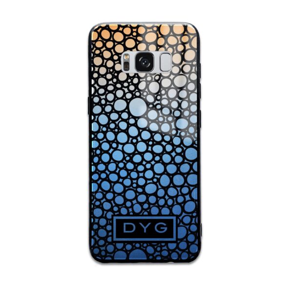 Bubble Hollow Ombre with Initials - Galaxy Glass Phone Case - Cornish Custom Creations