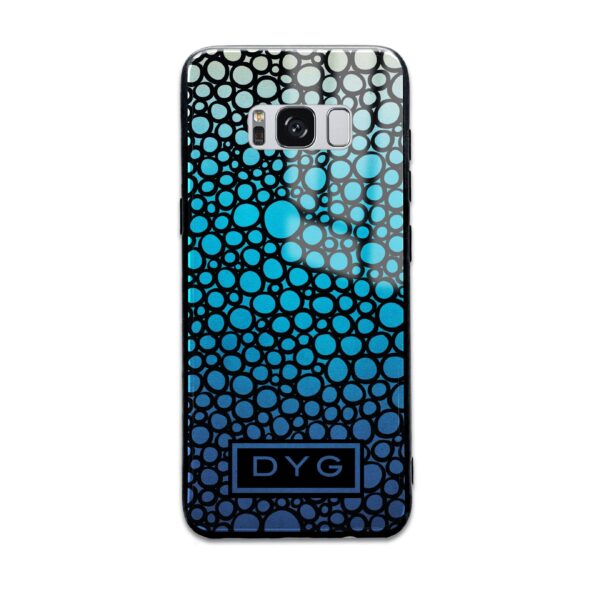 Bubble Hollow Ombre with Initials - Galaxy Glass Phone Case - Cornish Custom Creations