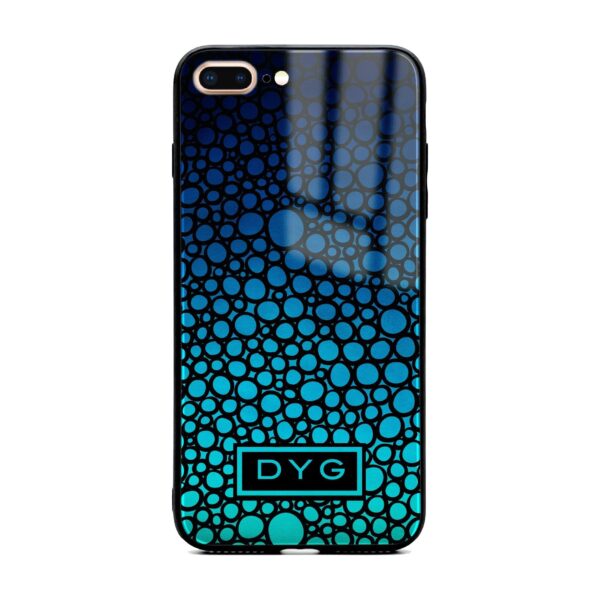 Bubble Hollow Ombre with Initials - iPhone Glass Phone Case - Cornish Custom Creations