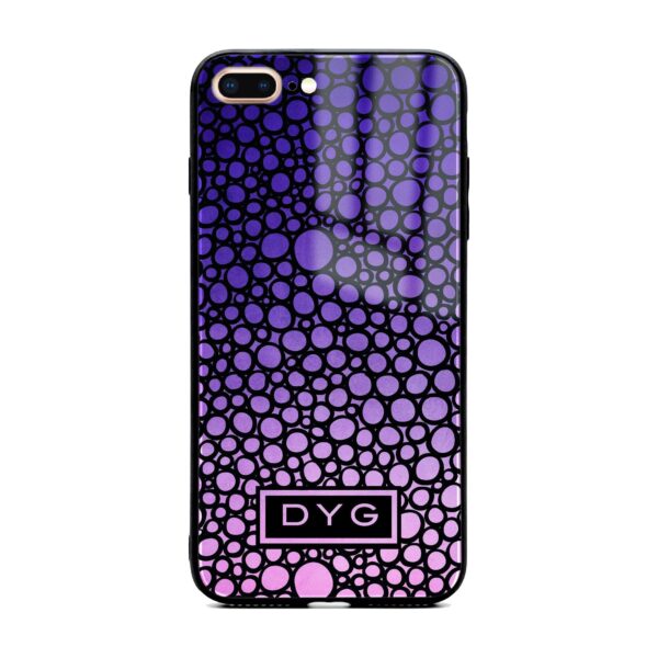 Bubble Hollow Ombre with Initials - iPhone Glass Phone Case - Cornish Custom Creations