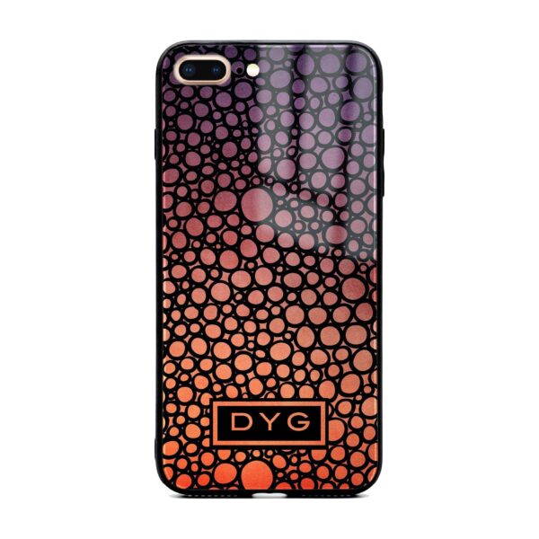 Bubble Hollow Ombre with Initials - iPhone Glass Phone Case - Cornish Custom Creations