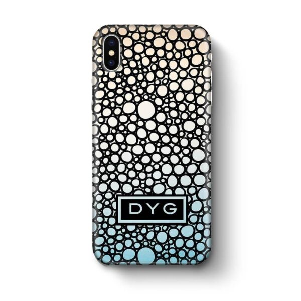 Bubbles Hollow with initials - iPhone 3D Personalised Phone Case - Cornish Custom Creations